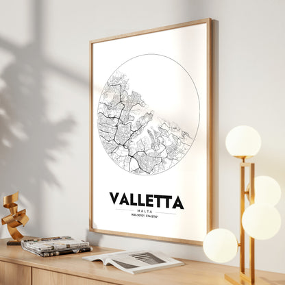 Valletta Spot Map Poster
