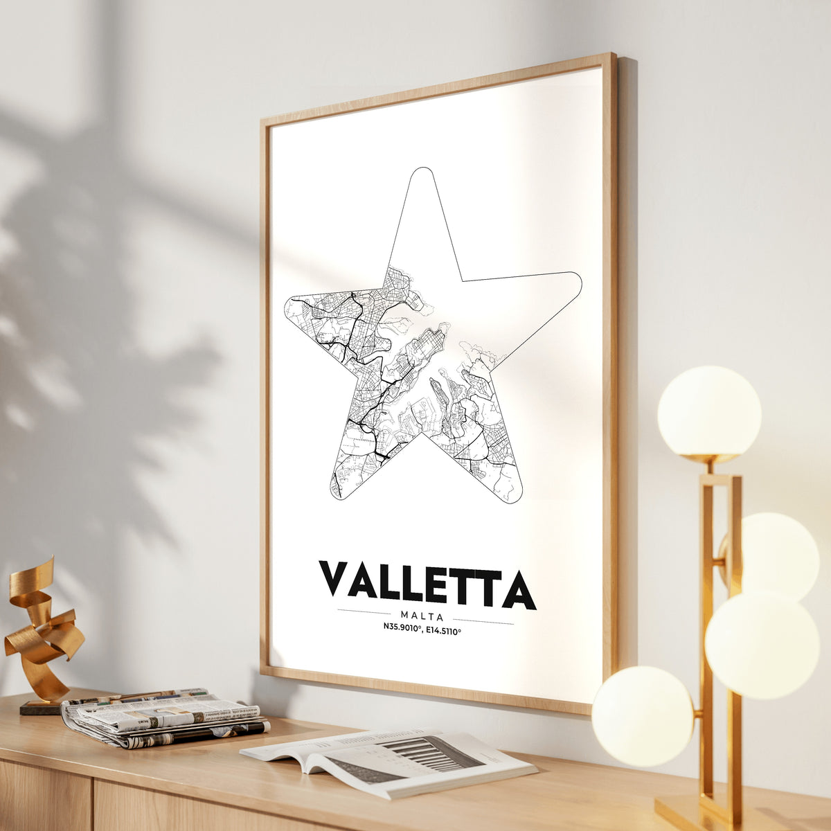 Valletta Star Map Poster