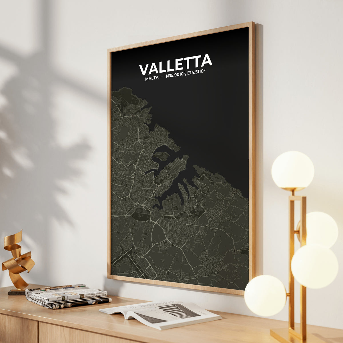 Valletta Sable Map Poster