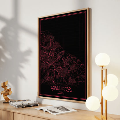 Valletta Phosphor Map Poster - System Alert