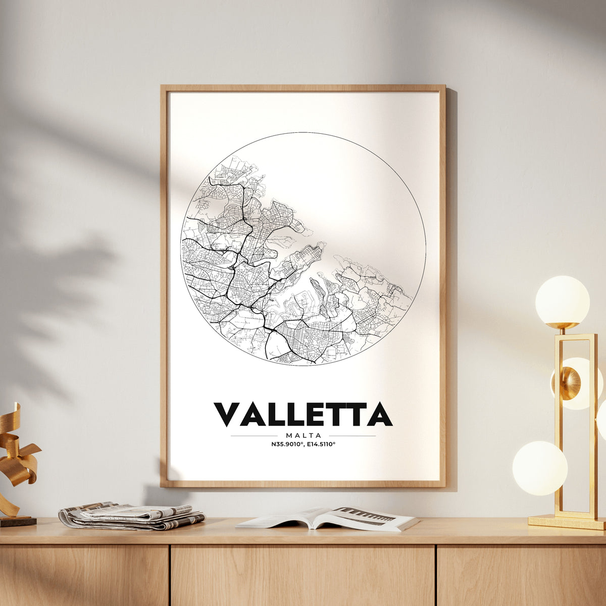 Valletta Spot Map Poster