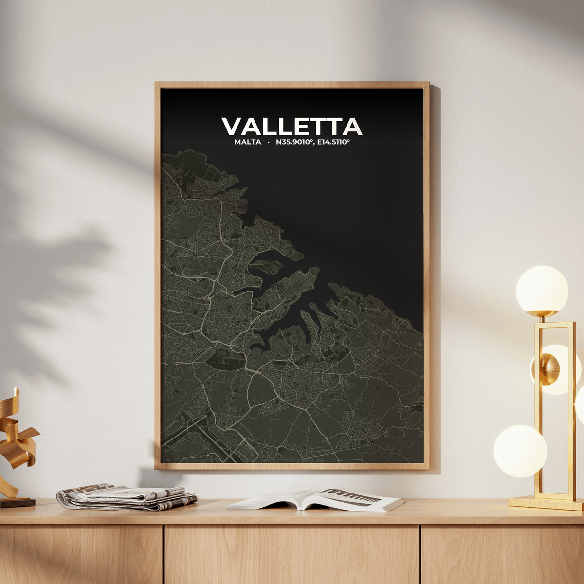 Valletta Sable Map Poster
