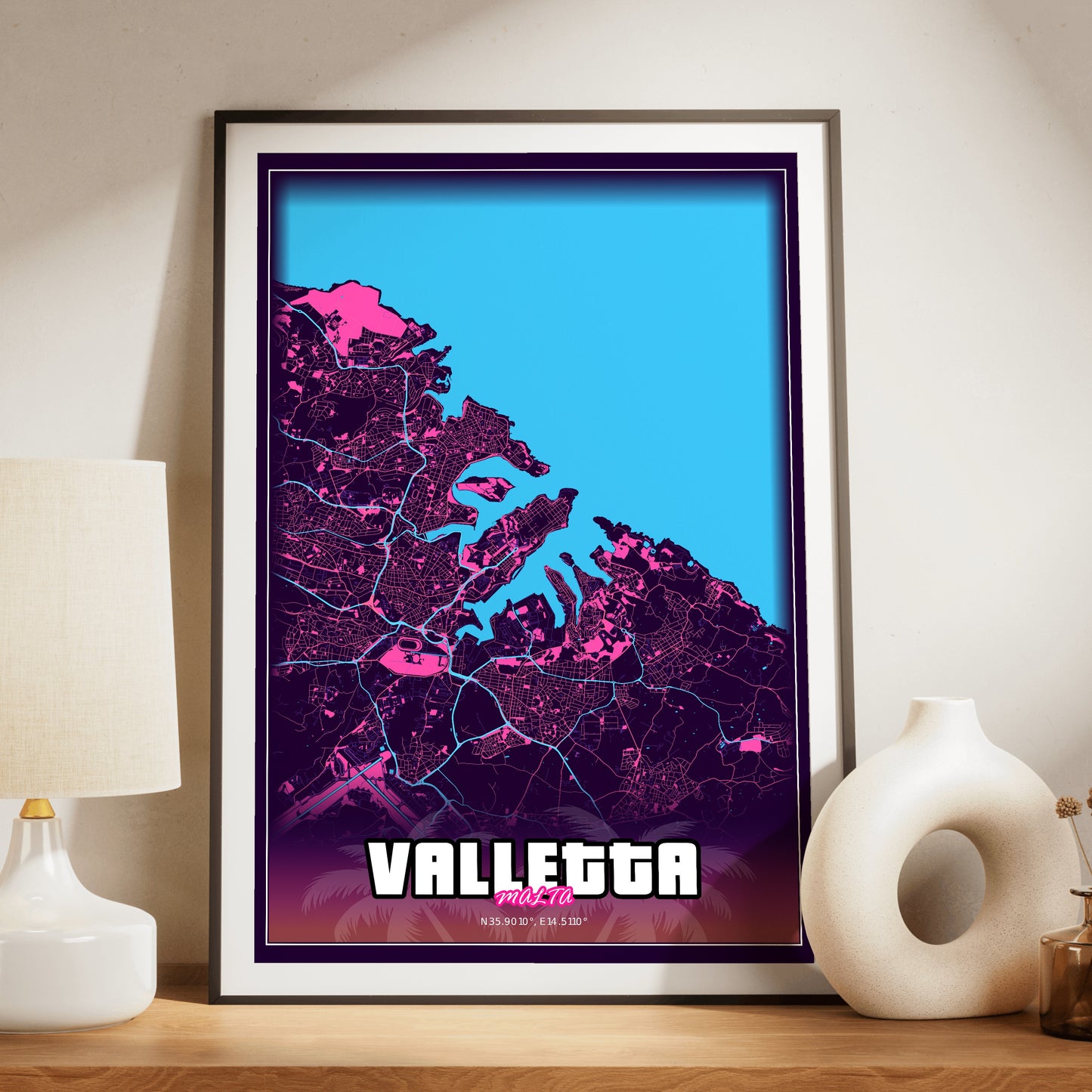 Valletta GTA Map Poster