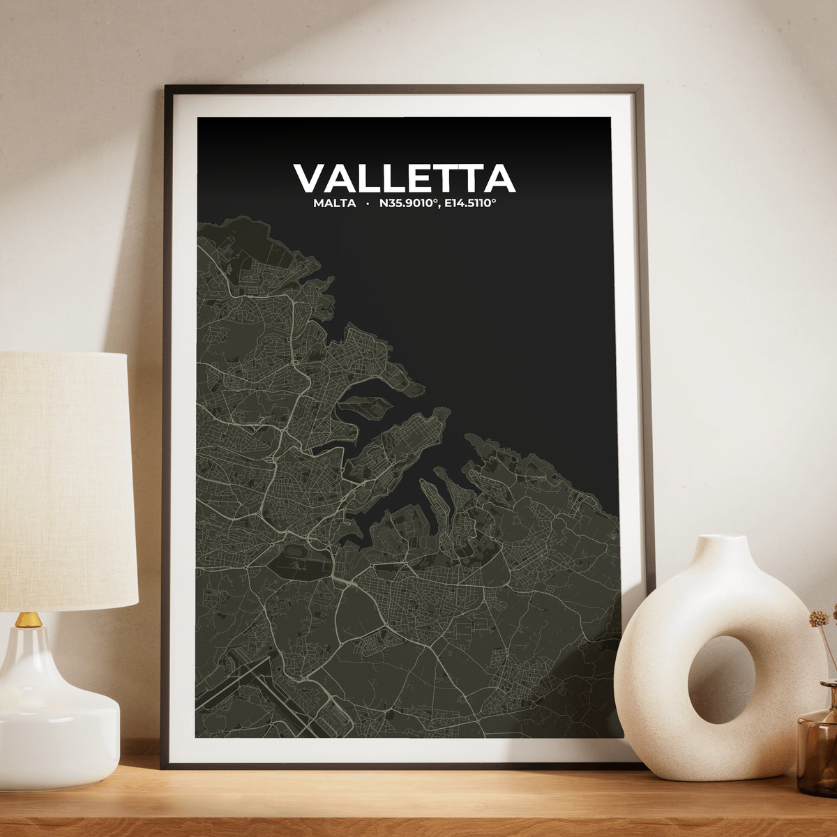 Valletta Sable Map Poster