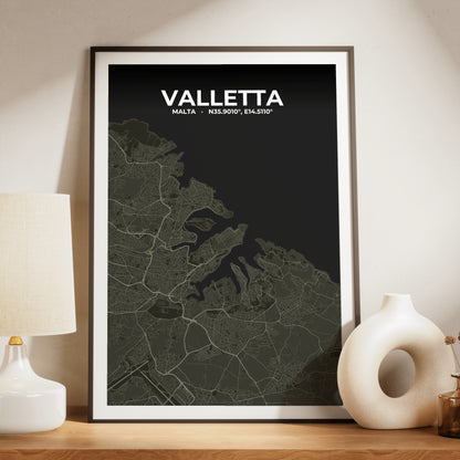 Valletta Sable Map Poster