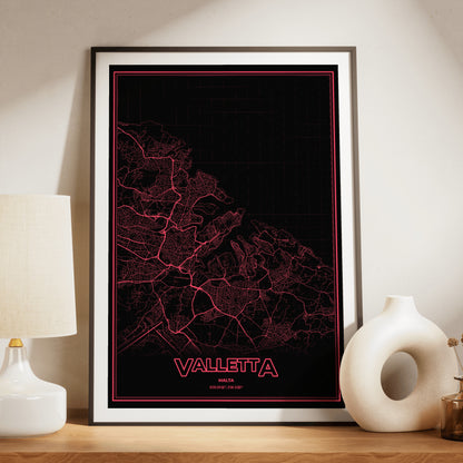 Valletta Phosphor Map Poster - System Alert