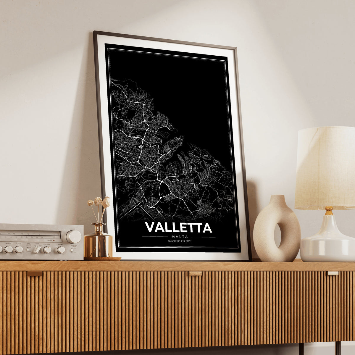 Valletta Modern Map Poster