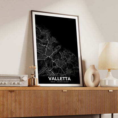 Valletta Elegant Map Poster