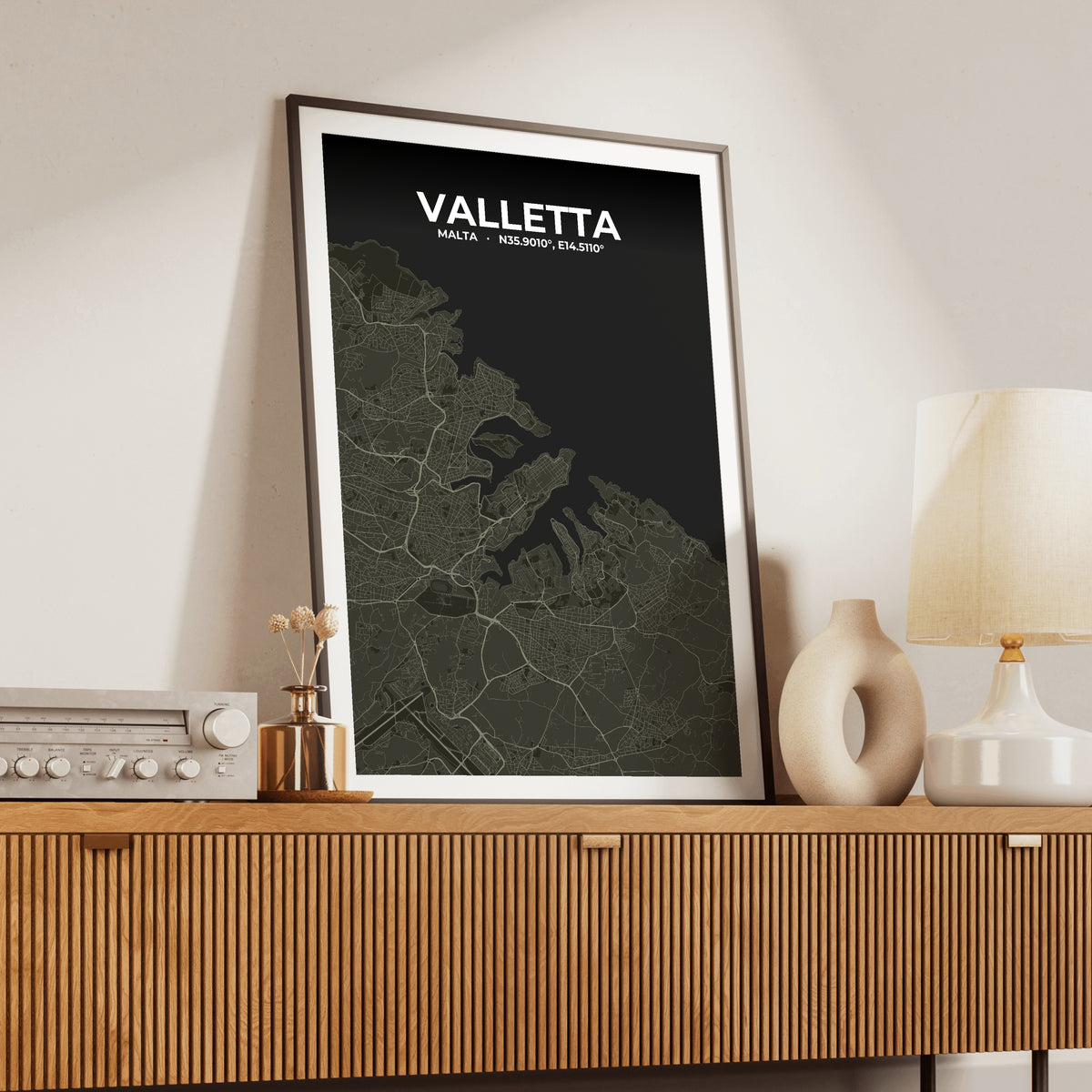 Valletta Sable Map Poster
