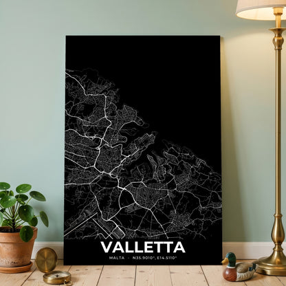 Valletta Elegant Map Poster