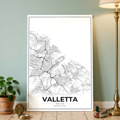 Valletta Modern Map Poster