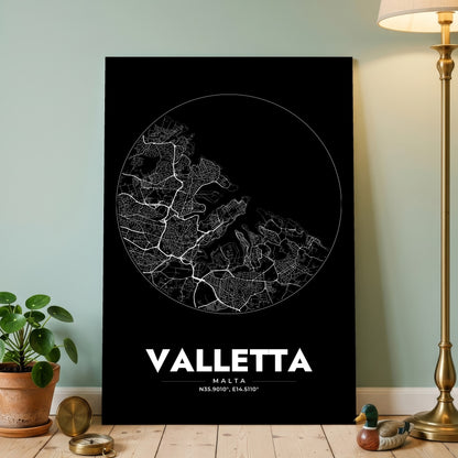 Valletta Spot Map Poster
