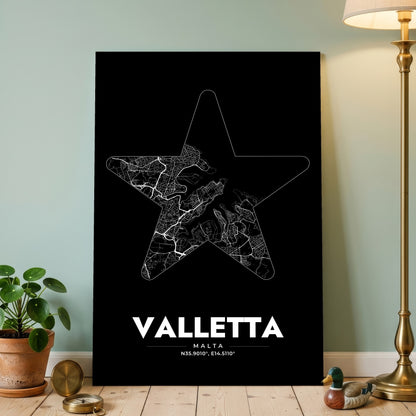 Valletta Star Map Poster