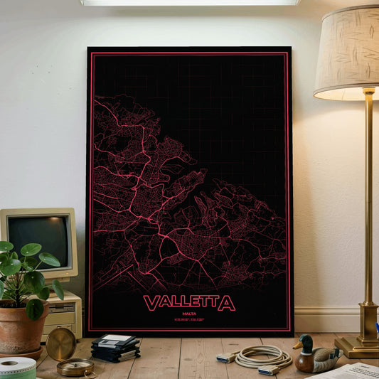 Valletta Phosphor Map Poster - System Alert