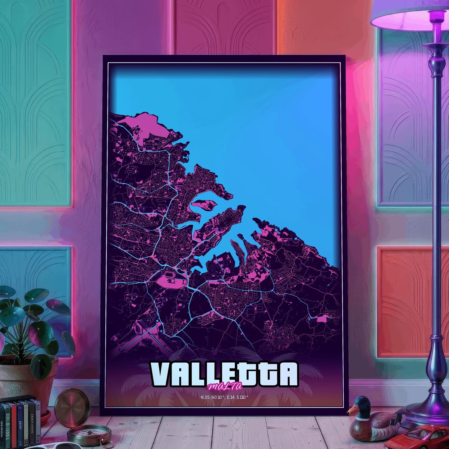 Valletta GTA Map Poster