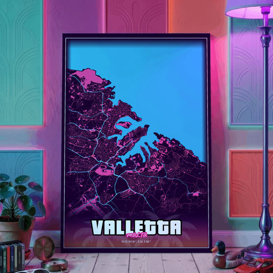 Valletta GTA Map Poster