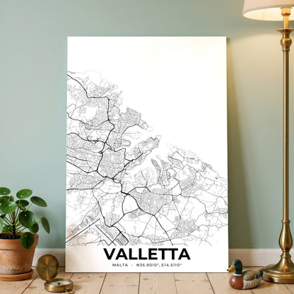 Valletta Elegant Map Poster