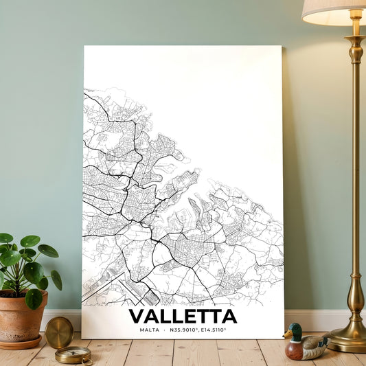 Valletta Elegant Map Poster
