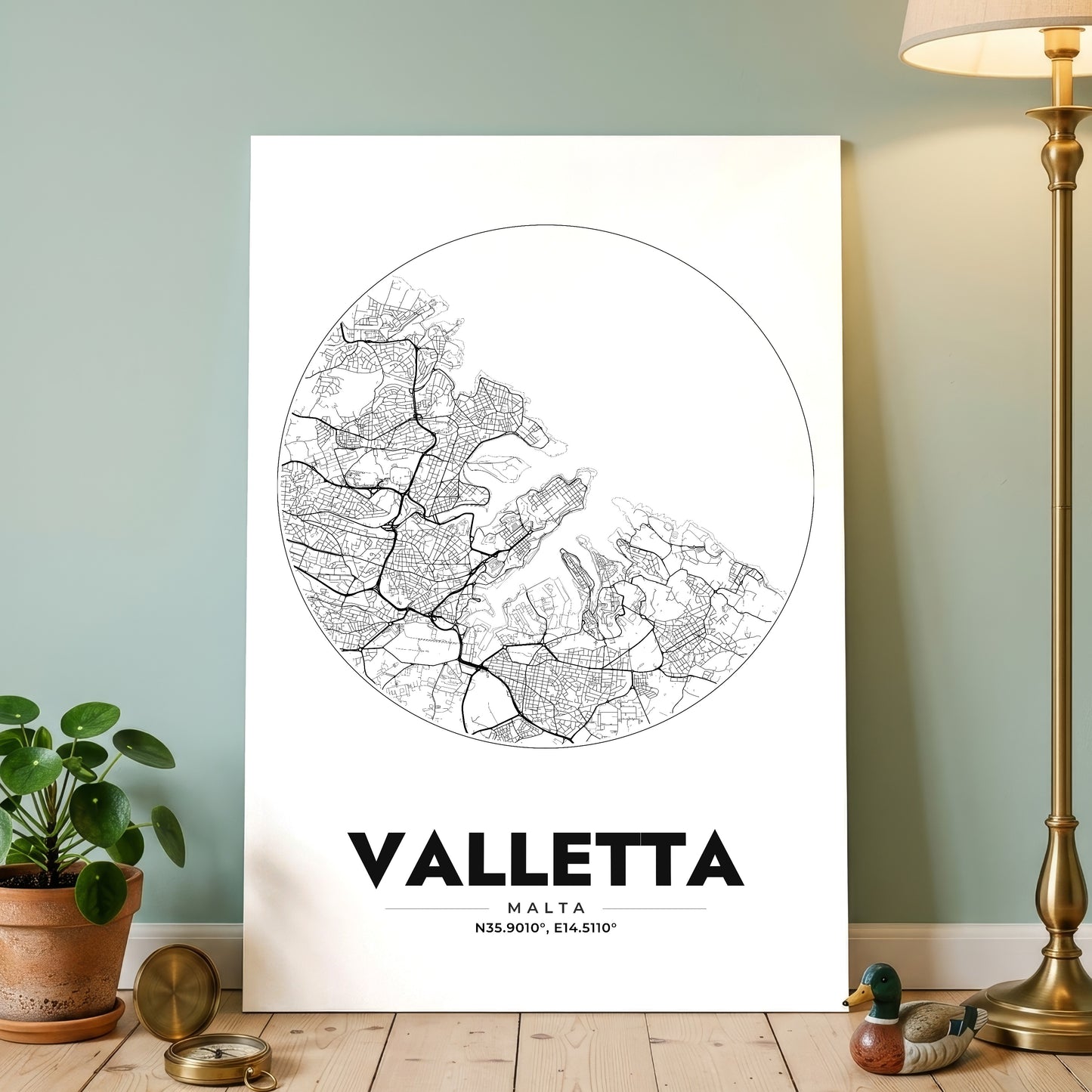 Valletta Spot Map Poster