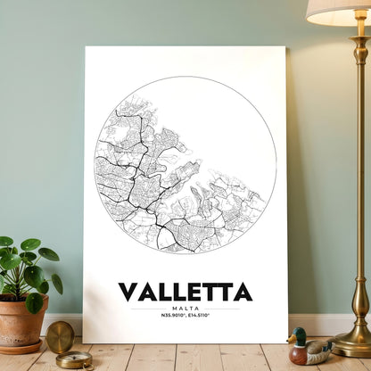 Valletta Spot Map Poster