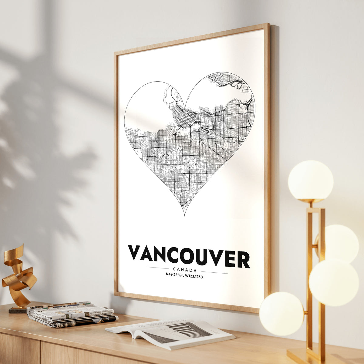 Vancouver Heart Map Poster