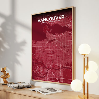 Vancouver Garnet Map Poster