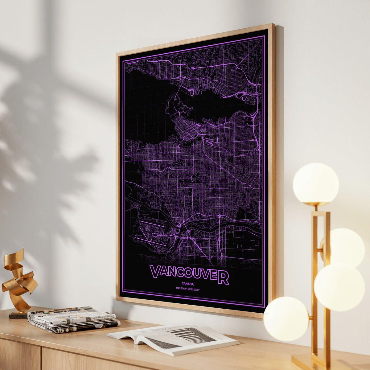 Vancouver Phosphor Map Poster - EGA Violet