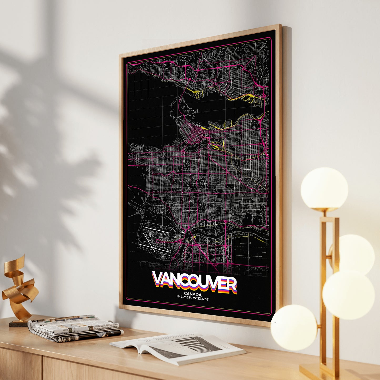Vancouver Retro Map Poster