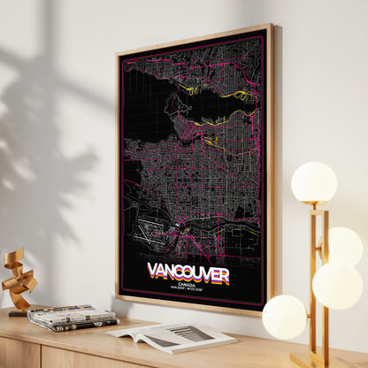 Vancouver Retro Map Poster