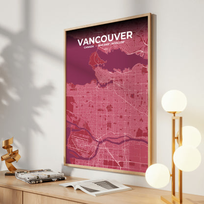 Vancouver Scarlet Map Poster