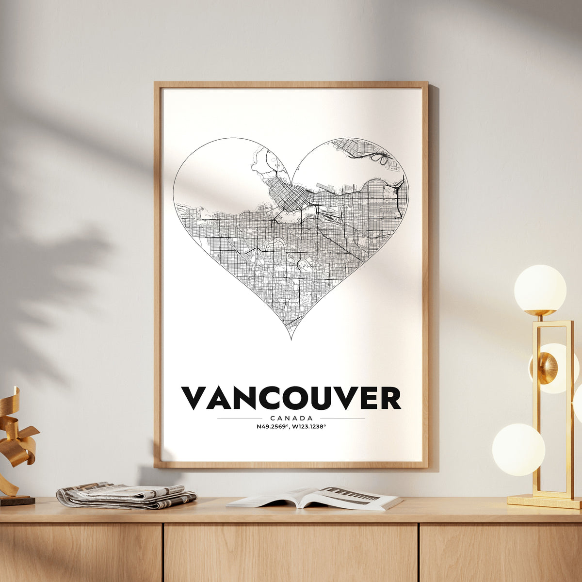 Vancouver Heart Map Poster