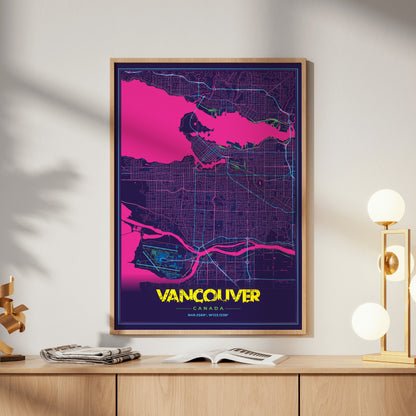 Vancouver Cyberpunk Map Poster