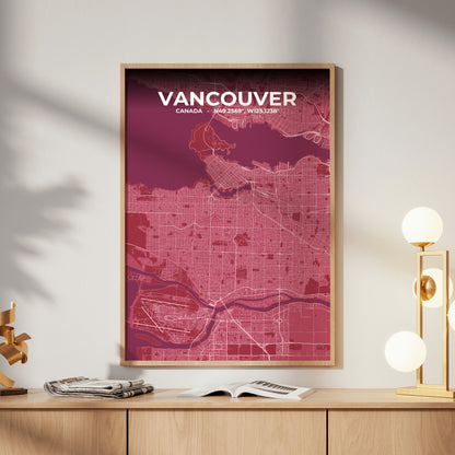 Vancouver Scarlet Map Poster