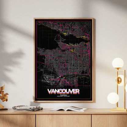 Vancouver Retro Map Poster