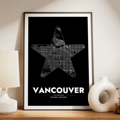 Vancouver Star Map Poster