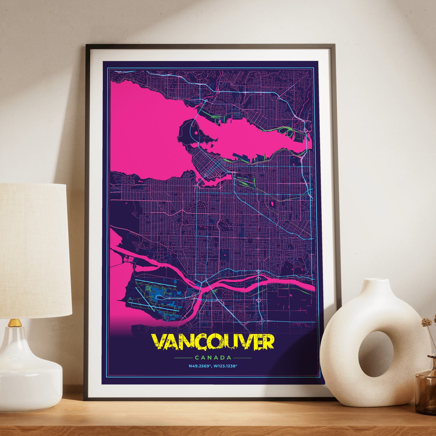 Vancouver Cyberpunk Map Poster