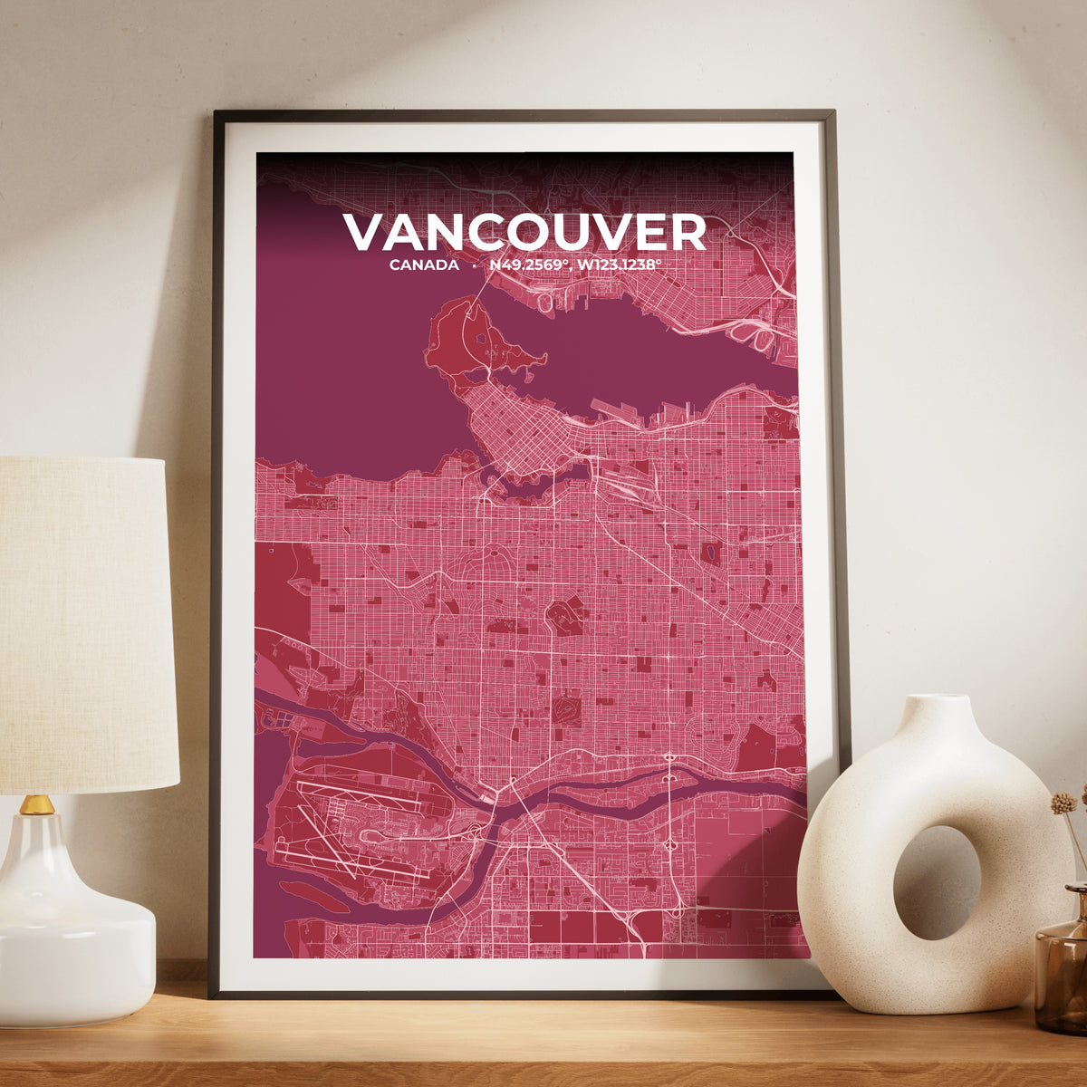 Vancouver Scarlet Map Poster