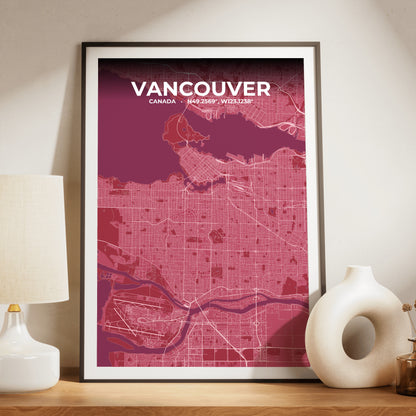 Vancouver Scarlet Map Poster