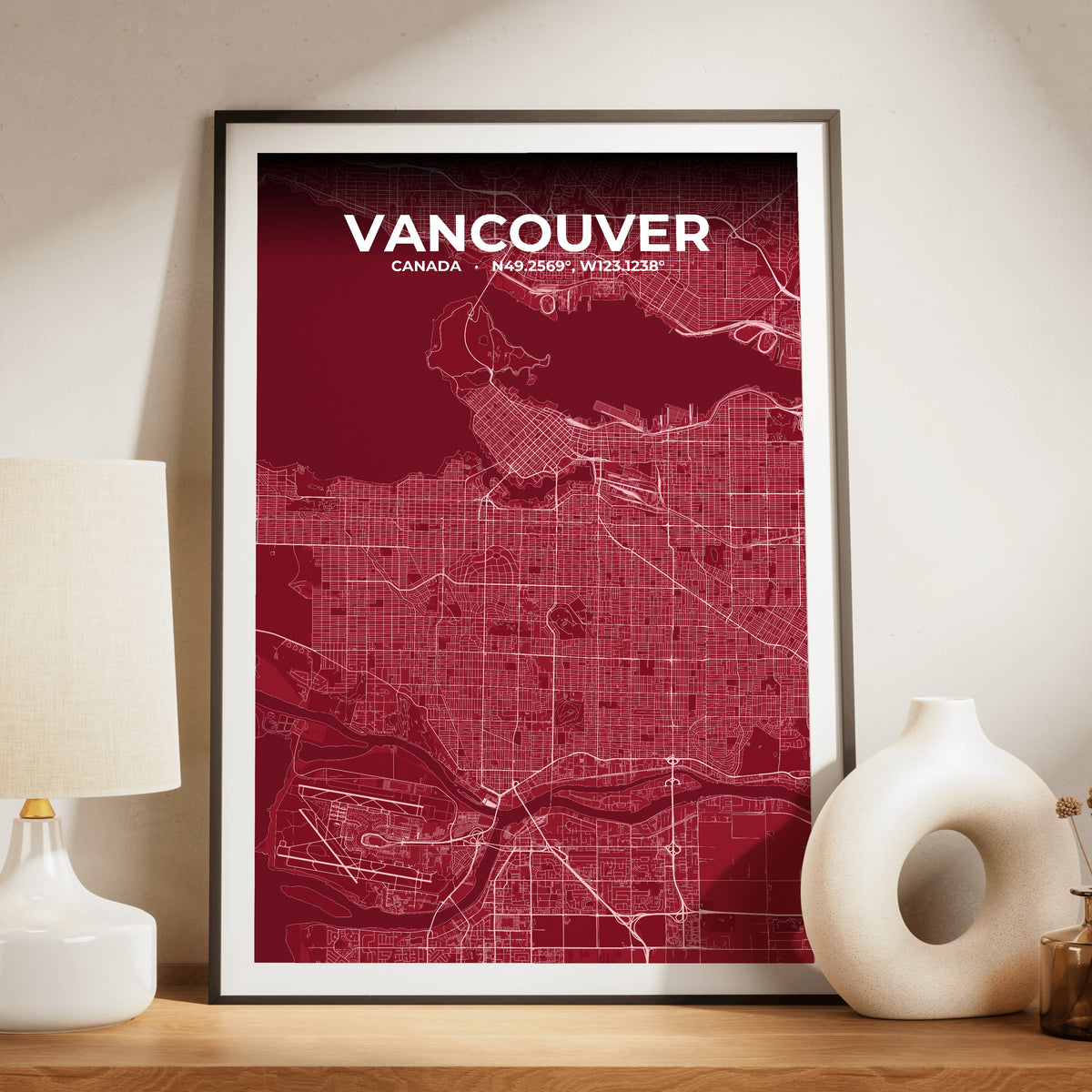Vancouver Garnet Map Poster