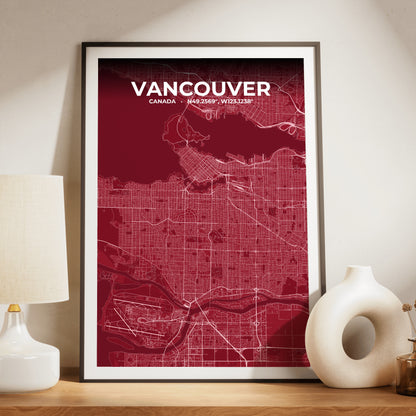 Vancouver Garnet Map Poster