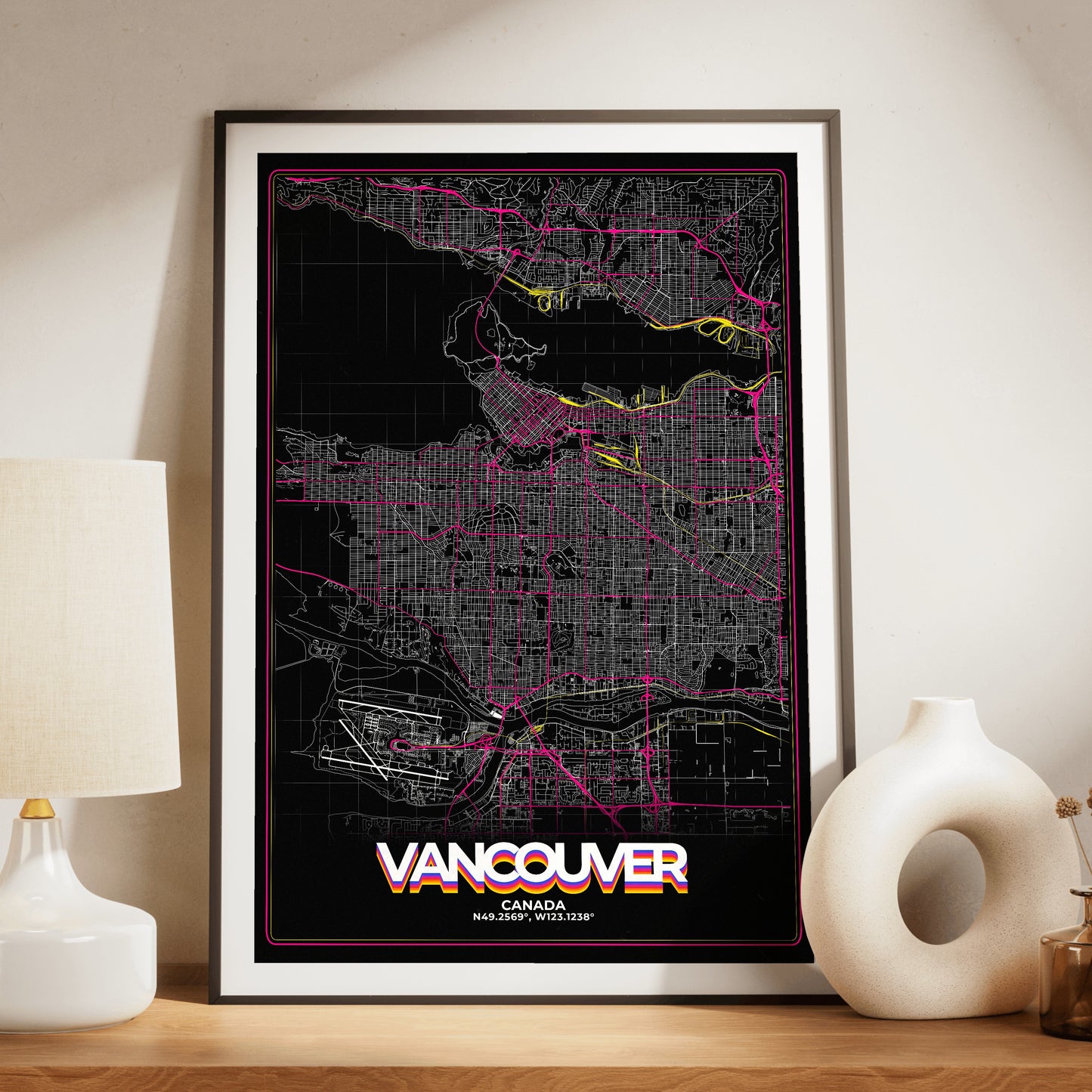 Vancouver Retro Map Poster