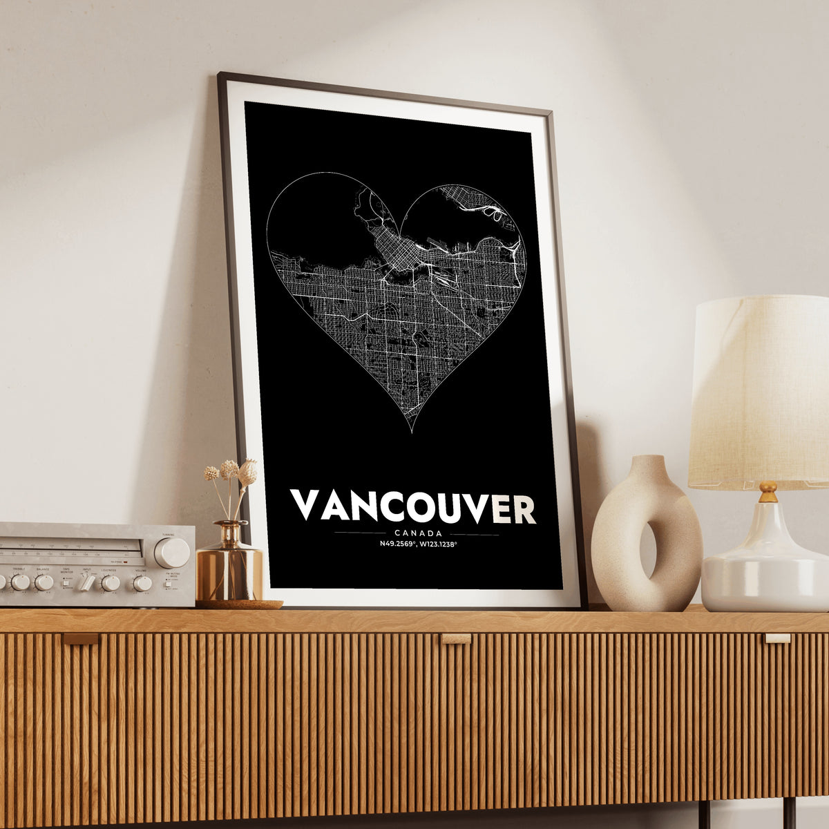 Vancouver Heart Map Poster