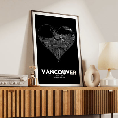 Vancouver Heart Map Poster
