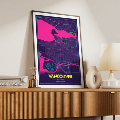 Vancouver Cyberpunk Map Poster