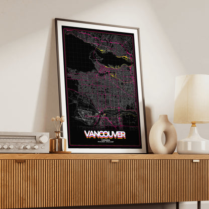 Vancouver Retro Map Poster