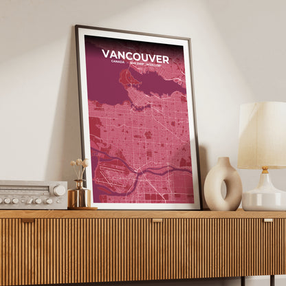 Vancouver Scarlet Map Poster