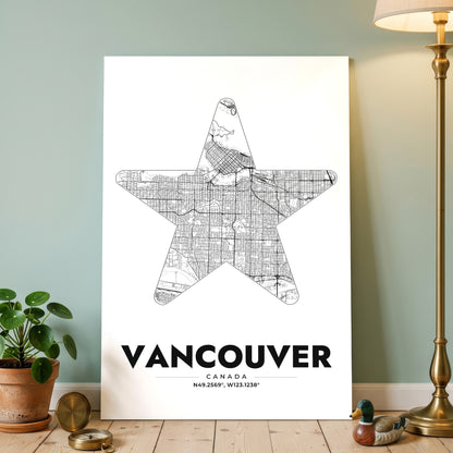 Vancouver Star Map Poster