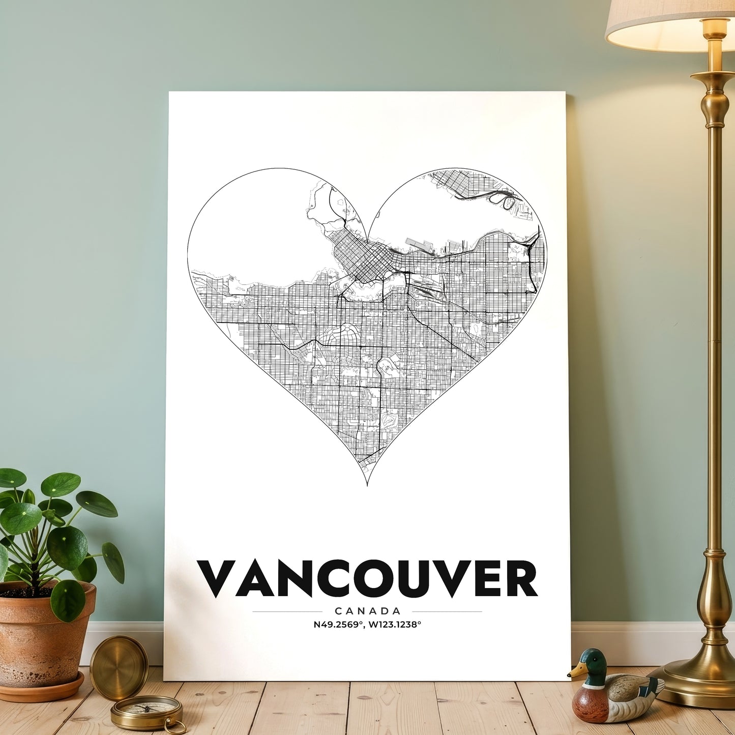 Vancouver Heart Map Poster
