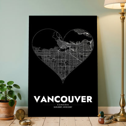 Vancouver Heart Map Poster