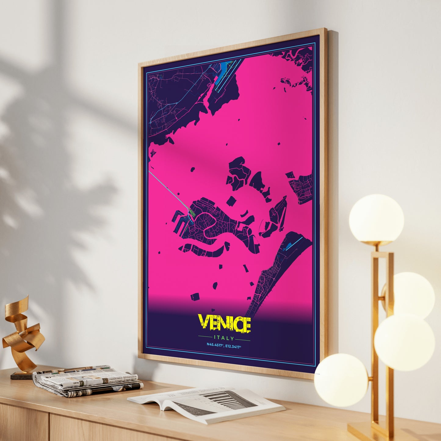 Venice Cyberpunk Map Poster